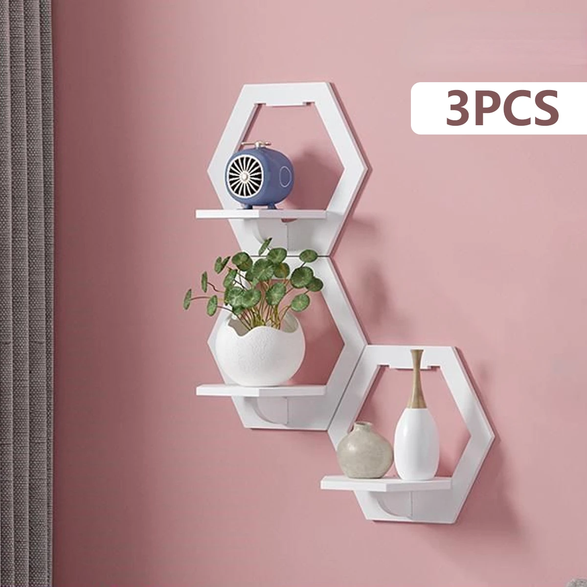 Terracotta Pot - 3 шт., шестиугольная настенная полка, бесплатная