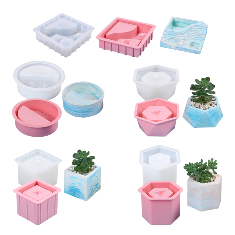 Succulent Set - Цветочный горшок, силиконовая форма для плантатора,