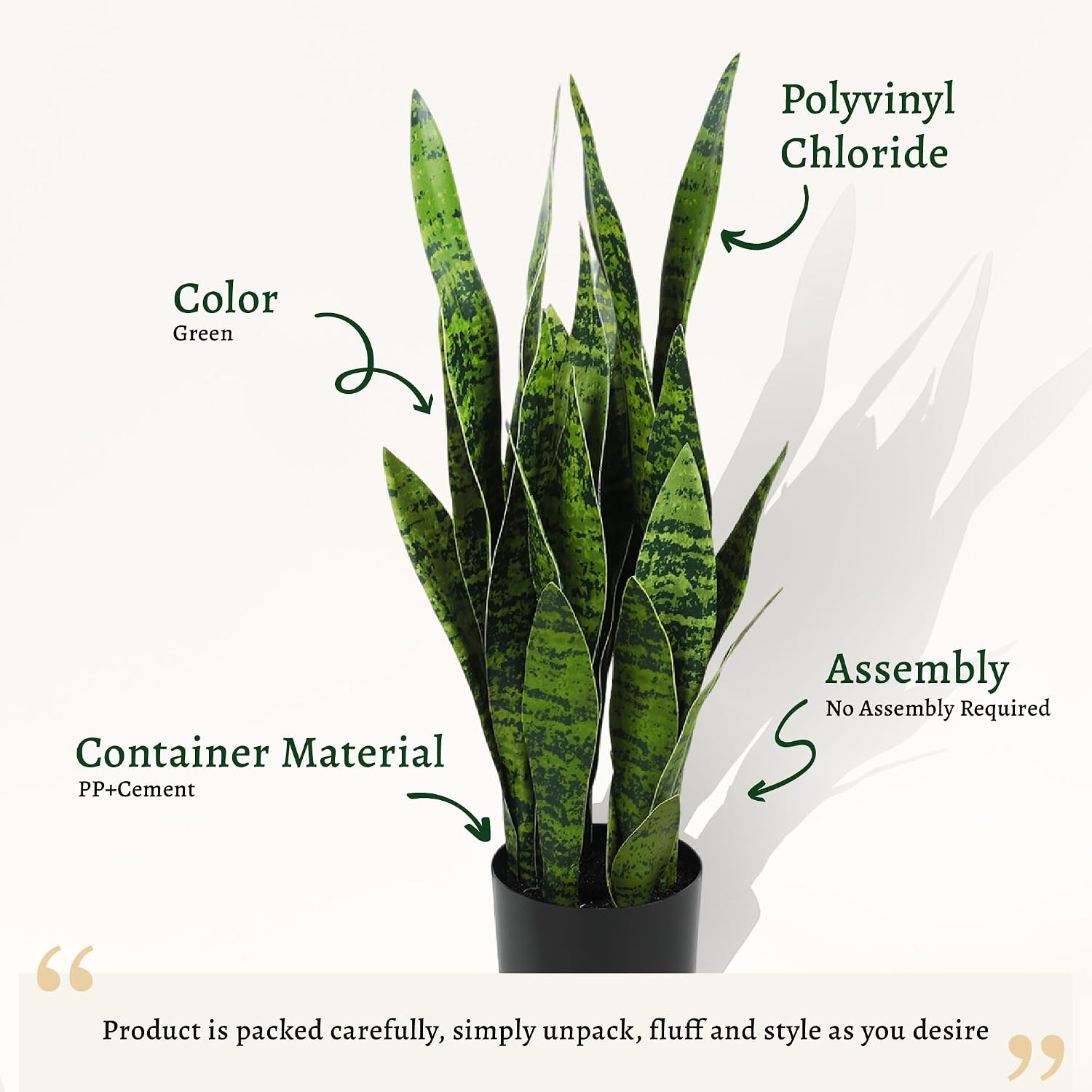 Искусственная змеевидная расте – обзор и цена Snake Plant
